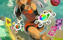 paintings computers trees multicolor blue eyes room short hair smiling artwork cover drawings anime Wallpaper